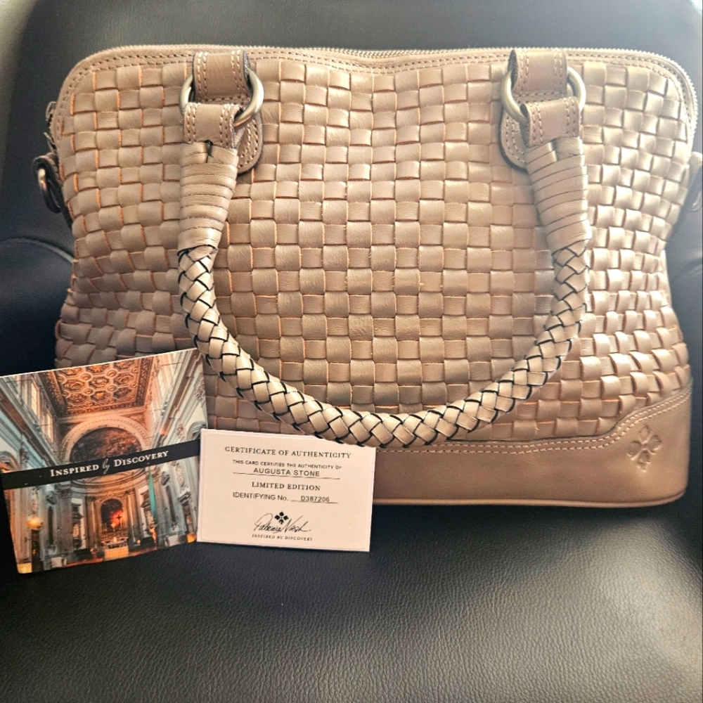 Patricia Nash Woven Tan Satchel